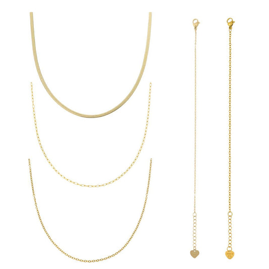 Fine Lines Bundle: 5 Piece Necklace and Bracelet Bundle - EVRYJEWELS