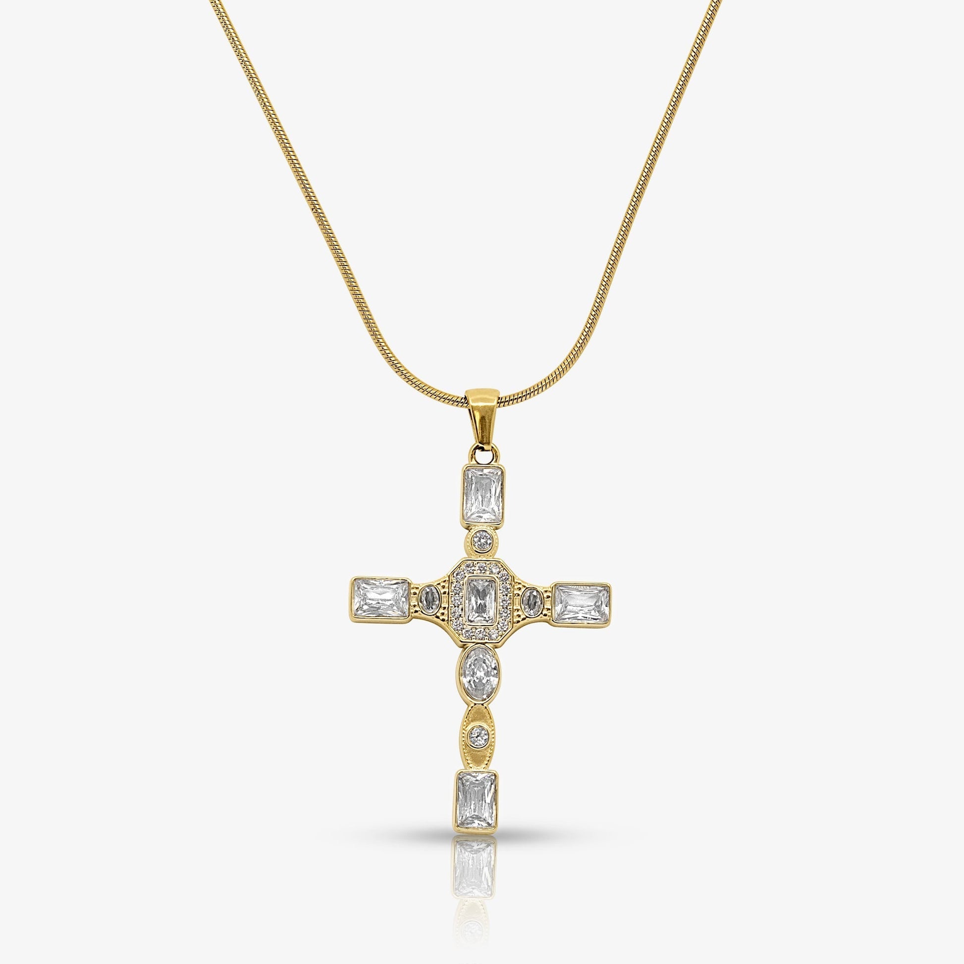 Gem Up Cross Necklace - EVRYJEWELS