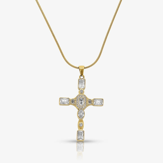 Gem Up Cross Necklace - EVRYJEWELS