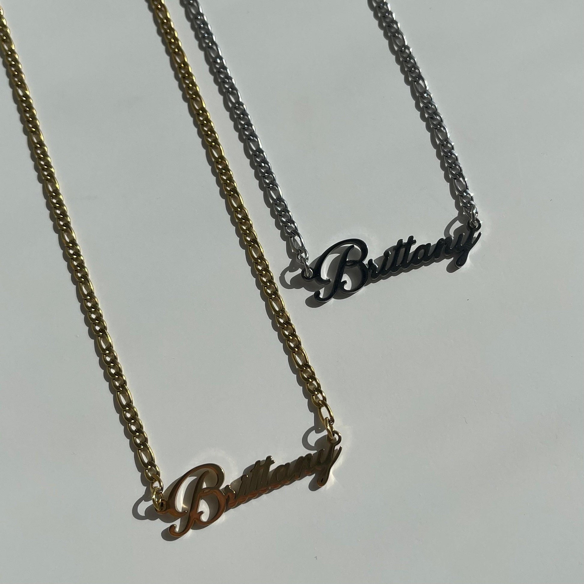 Custom/Personalized Nameplate Figaro Necklace - EVRYJEWELS