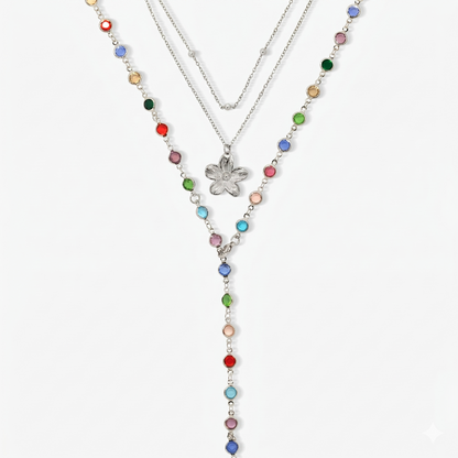 Sunset Glow Rainbow Necklace Set - EVRYJEWELS